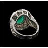 Image 3 : 14KT White Gold 3.58 ctw Emerald and Diamond Ring