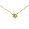 Image 5 : 18k Yellow Gold 0.40 ctw F VS1 Bezel Round Diamond Solitaire Pendant 18" Chain