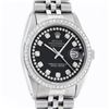 Image 1 : Rolex Mens Stainless Steel Black String Diamond 36MM Datejust Wristwatch With Ro