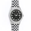 Image 2 : Rolex Mens Stainless Steel Black String Diamond 36MM Datejust Wristwatch With Ro
