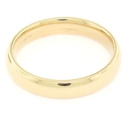 Classic 14k Yellow Gold ArtCarved 4.2mm Comfort Plain Polished Wedding Band Ring