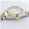 Image 4 : Rolex Ladies 2 Tone 14K Silver Diamond & Ruby Datejust Wristwatch