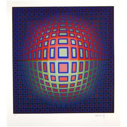 Victor Vasarely- Original Serigraph "Blue Composition"