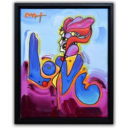 Peter Max- Original Mixed Media Acrylic Painting on Canvas "Love"
