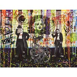 Nastya Rovenskaya- Mixed Media "Chaplin and Hardy"