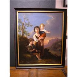 Oil on canvas, mother and two children #894044