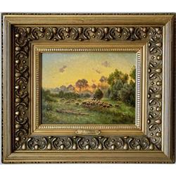 Shepherd in Sunset landscape by A. Guery #894184