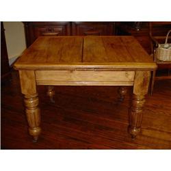 French pine draw-leaf table, 2 leaves C.1850 #894231