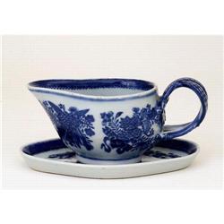 19C Chinese Export Fitzhugh Gravy Boat & Dish  #894258
