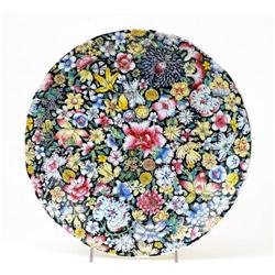 Old Chinese Famille Verte Mille Fleur Charger #894272