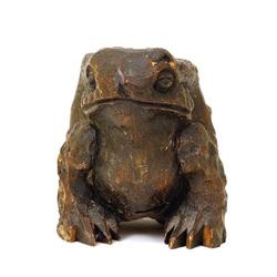 19C Chinese Export Bamboo Toad Frog Sg #894276