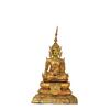 Image 1 : Lg 19C Thai Burmese Gilt Bronze Seated Buddha #894299