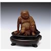 Image 1 : Old Chinese Bamboo Buddha & Toad Figurine #894310
