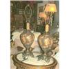 Pair of  painted opal glass table lamps #894352