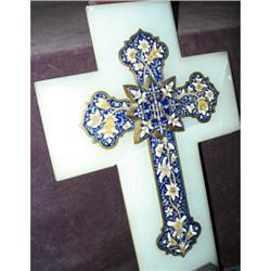 Alabaster & Champleve Cross #907035