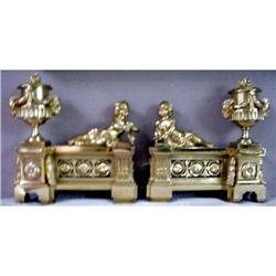 Pair of Bronze Fireplace Chenets #907039