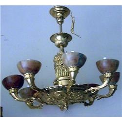 Alabaster & Bronze 8 arn chandelier #907042