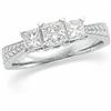 Image 1 :  PRINCESS CUT 3 DIAMOND WEDDING BAND #907046