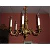Image 1 : Small Queen Anne 6 branch brass chandelier #907140