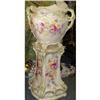 Image 1 : Jardinaire on stand Handpainted with flowers #907271