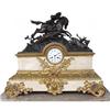 Image 1 : 19c MANTLE CLOCK French Bronze HUNT SCENE #907447