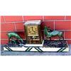 Image 1 : French MANTLE CLOCK Art Deco Bronze Deer Fawn #907484