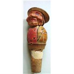 Hand Carved  Anri type Bottle Stopper #2 #917183