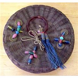 Early 1900's Beaded SEWING Basket #917256