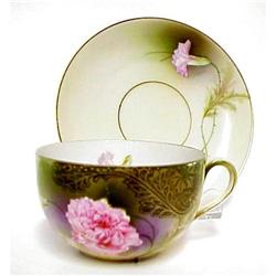 Bavarian Antique Cup & Saucer - Signed #917275