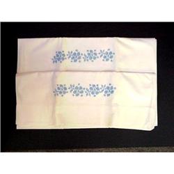 Pair Embroidered Pillowcases BLUE ROSES #917280