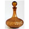 Image 1 : Amber Depression Glass Diamond Pattern Decanter #917724