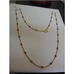Gold and Ruby Necklace - 18k Yellow #924321
