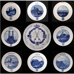 Meissen Porcelain Display Plates Set, Crossed #924352