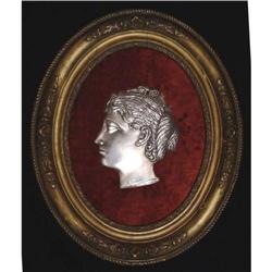 Silver Profile of Classic Woman's Head, Framed #924354