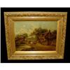 Image 1 : 19c Victorian Farm Cow Landscape Oil Painting #924655