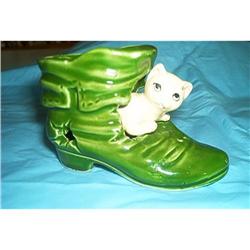 Ceramic Cat In A Boot-Japan #950546