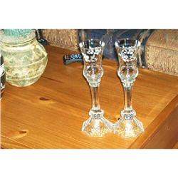 Crystal Etched Candle Sticks #950553