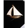 Image 1 : 1950'S TRIFARI GOLD SAILBOAT BROOCH W/WHITE #950813