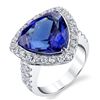 Image 1 : BARANOF: Natural Tanzanite and Diamond Ring in 14K White Gold