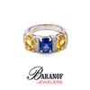 NATURAL BLUE & YELLOW SAPPHIRE & DIAMOND RING