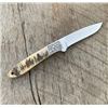 Image 2 : D.E. FRIEDLY 4 1/2" DROP POINT HUNTER KNIFE WITH WY BIGHORN SHEEP SCALES  HANDLE