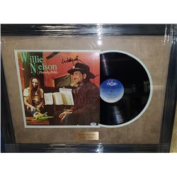 WILLIE NELSON AUTOGRAPHED FRAMED ALBUM