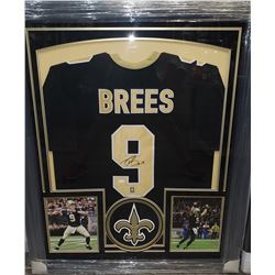 DREW BREES AUTOGRAPHED NEW ORLEANS SAINTS FRAMED JERSEY