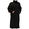 Image 1 : ALAN MICHAEL LEATHERWORKS: Long Women's Black Coat with Beaver Sheared Trim