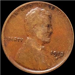 1913-S Lincoln Wheat Penny CIRCULATED