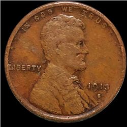 1913-S Lincoln Wheat Penny CIRCULATED