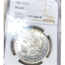 1881-O Morgan Silver Dollar NGC - MS63