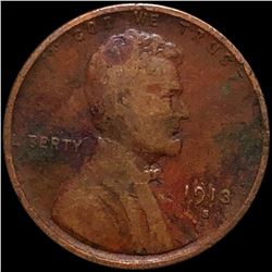 1913-S Lincoln Wheat Penny CIRCULATED