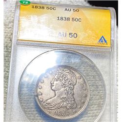 1838 Capped Bust Half Dollar ANACS - AU50