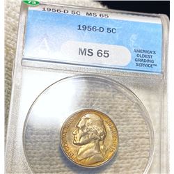 1956-D Jefferson Nickel ANACS - MS65